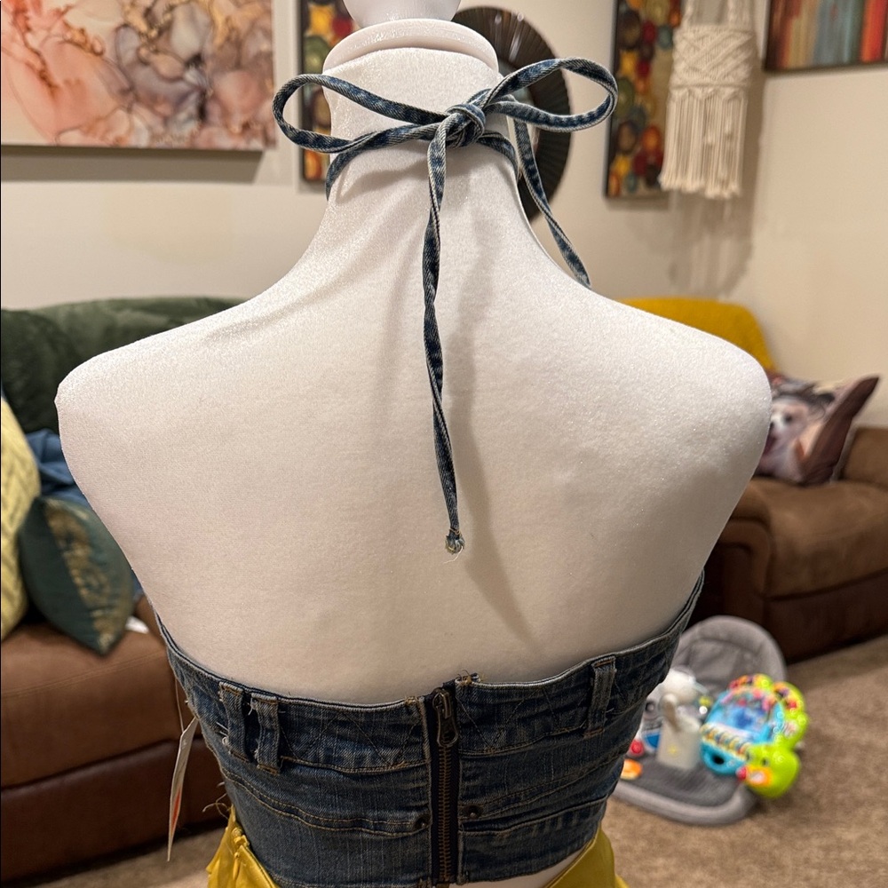 Denim Halter Top - Picture 3 of 9